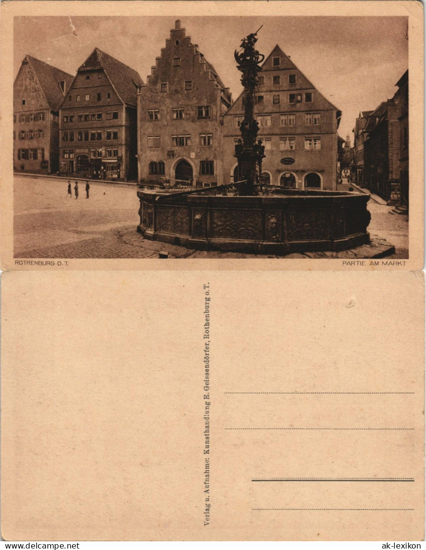 Ansichtskarte Rothenburg Ob Der Tauber Partie Am Brunnen Am Markt 1920 - Rothenburg O. D. Tauber