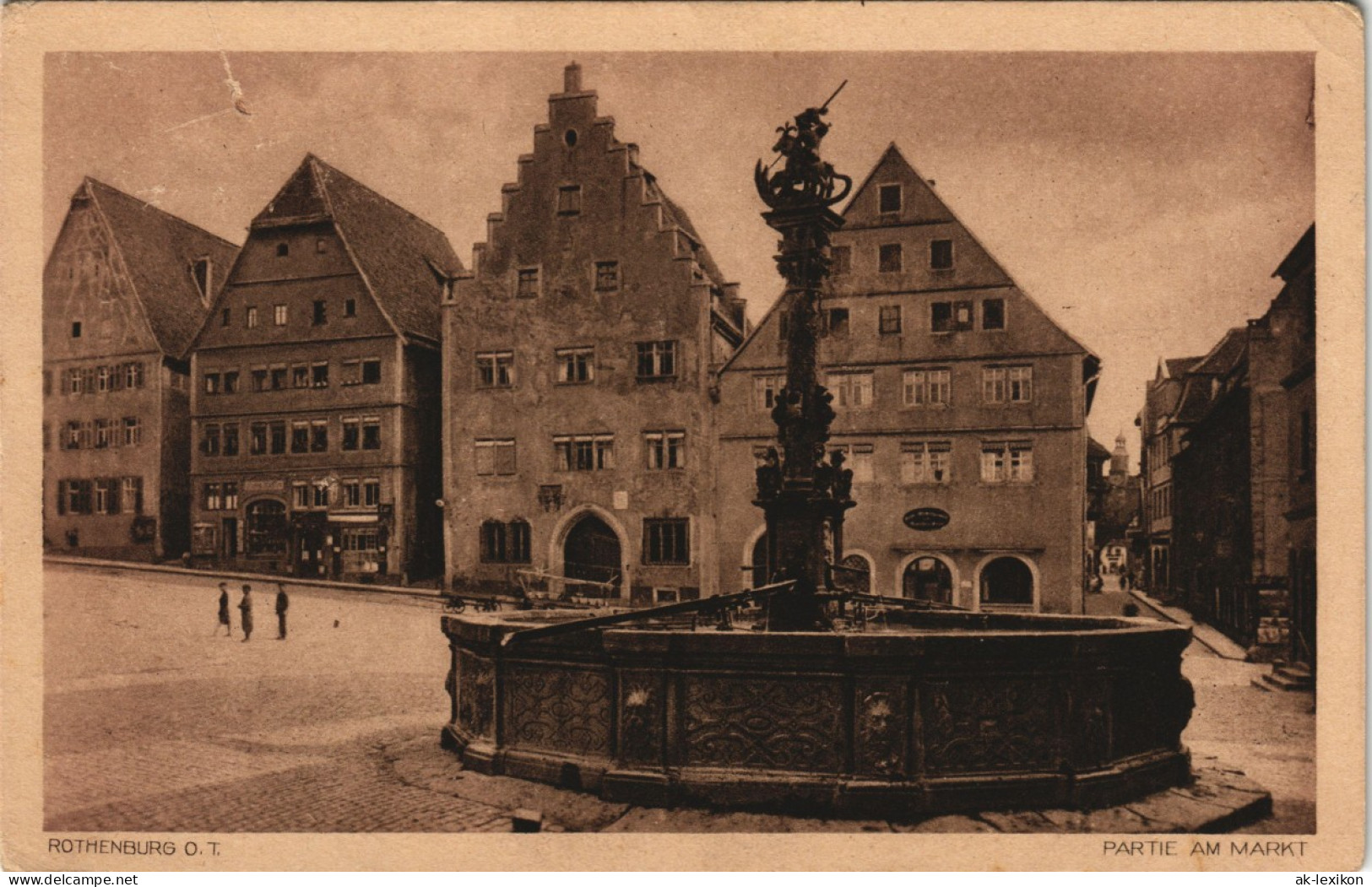 Ansichtskarte Rothenburg Ob Der Tauber Partie Am Brunnen Am Markt 1920 - Rothenburg O. D. Tauber