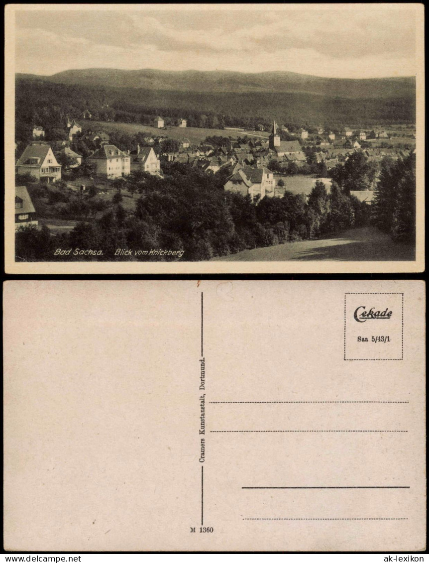 Ansichtskarte Bad Sachsa Blick Vom Knickberg 1943 - Bad Sachsa