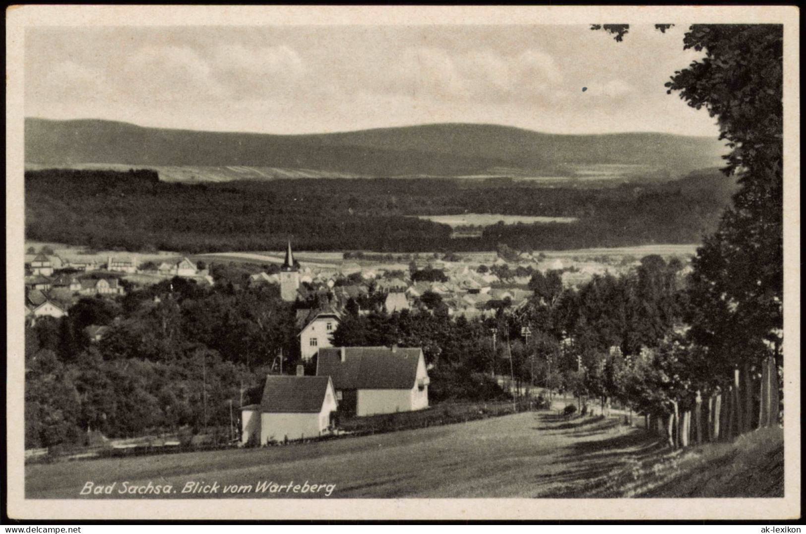 Ansichtskarte Bad Sachsa Panorama Blick Vom Warteberg 1943 - Bad Sachsa