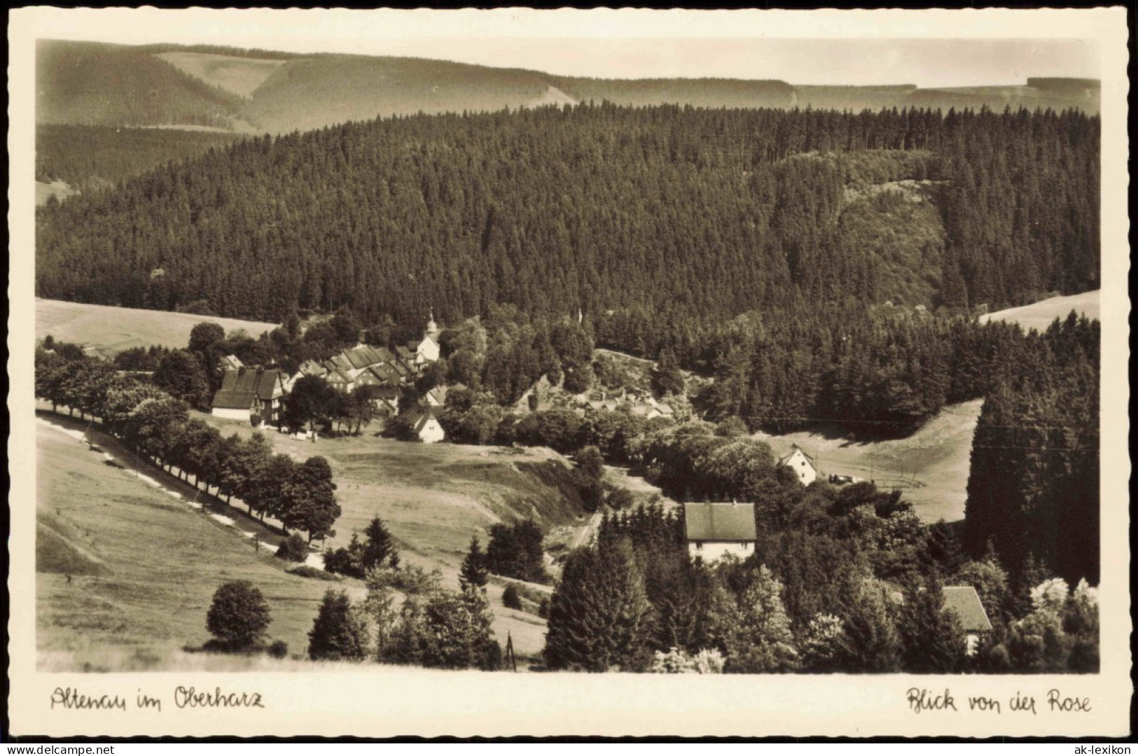 Altenau-Clausthal-Zellerfeld   Blick V.d. Rose, Harz Oberharz 1950 - Altenau