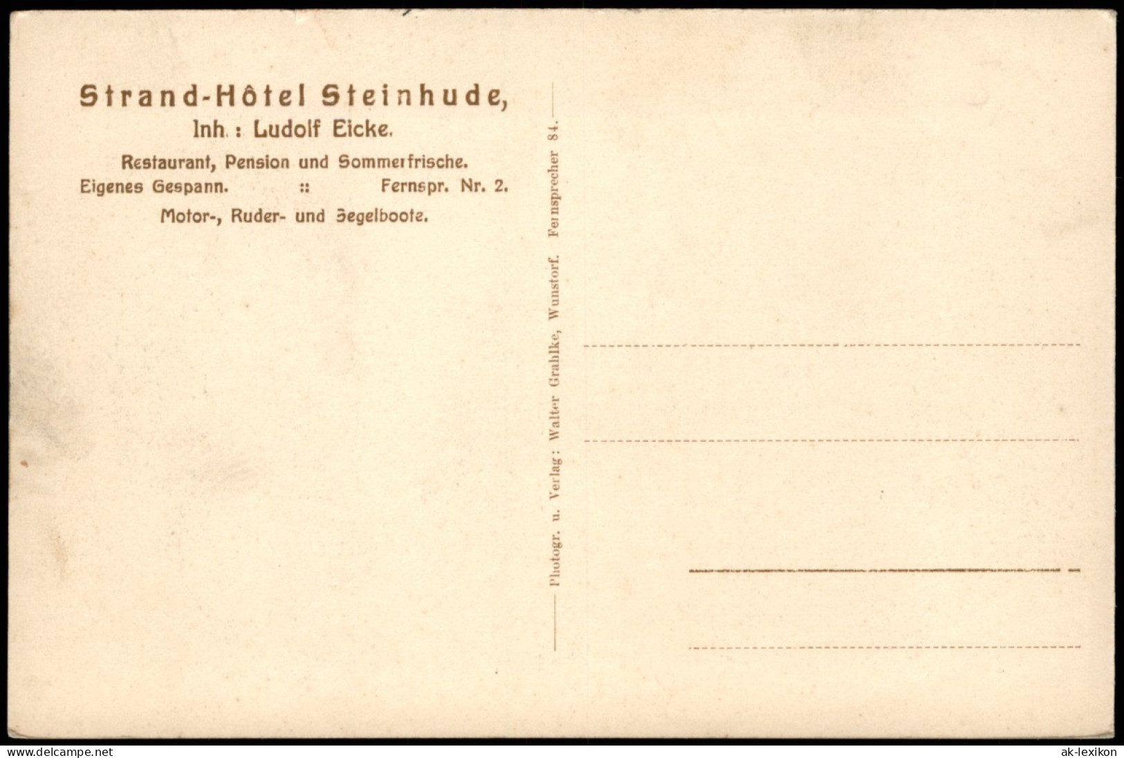 Ansichtskarte Steinhude-Wunstorf SONNENUNTERGANG. STRANDHOTEL STEINHUDE 1926 - Wunstorf
