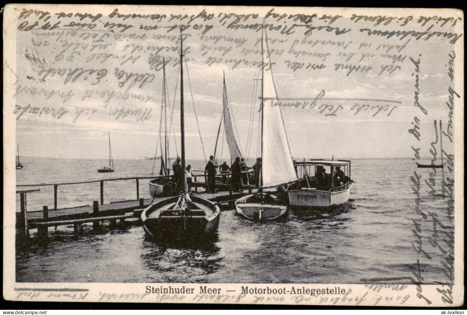 Ansichtskarte Wunstorf Motorboot-Anlegestelle 1931 - Wunstorf