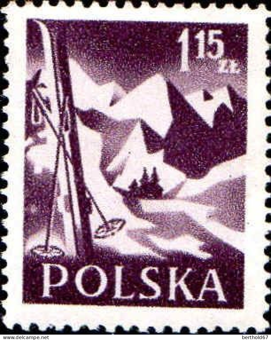 Pologne Poste N** Yv: 860 Mi:969A Le Ski - Nuevos