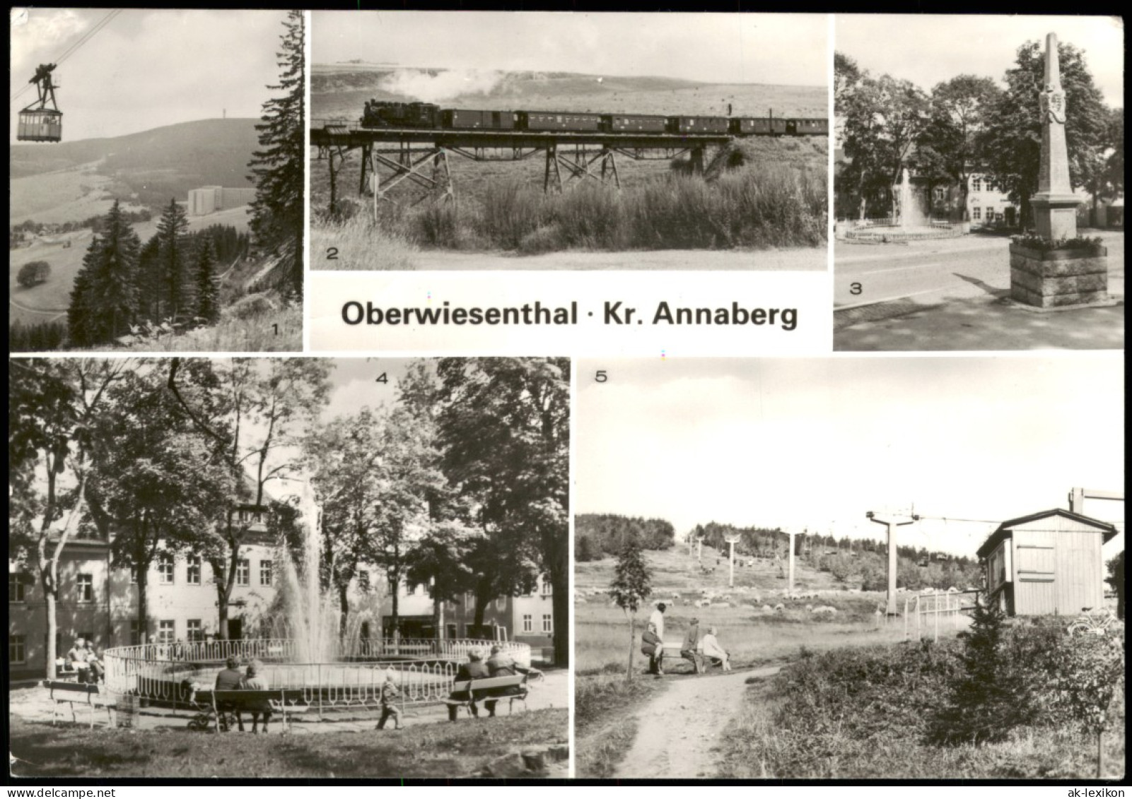 Oberwiesenthal Keilberg Schmalspurbahn Postmeilensäule Springbrunnen MB 841984 - Oberwiesenthal