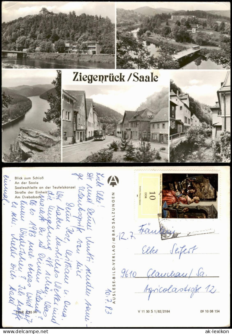 Ziegenrück/Saale DDR Mehrbildkarte Schloß, Saale, Straße Der Einheit Uvm. 1982 - Ziegenrück