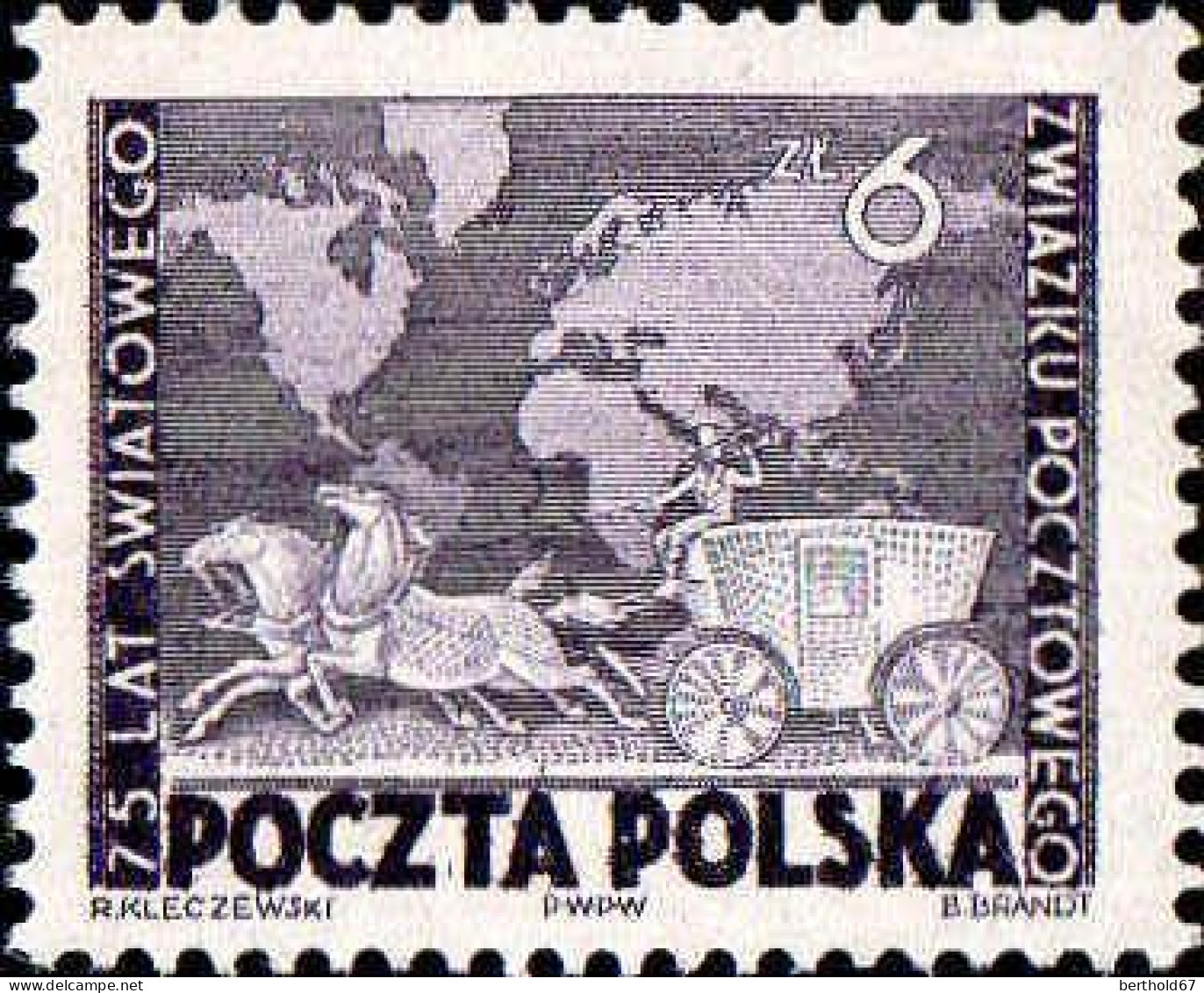 Pologne Poste N* Yv: 554/556 75.Anniversaire De L'UPU (sans Gomme) - Ungebraucht