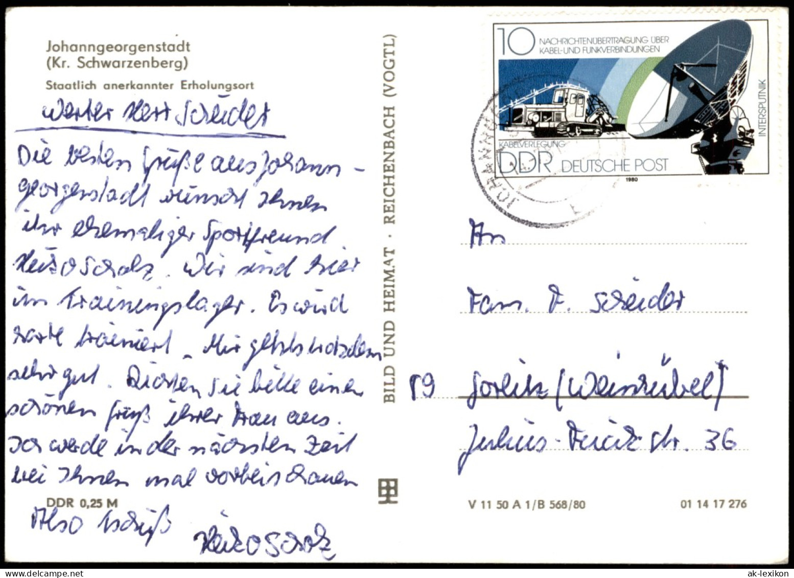 Ansichtskarte Johanngeorgenstadt Stadtteilansichten Ua Postamt 1982/1980 - Johanngeorgenstadt