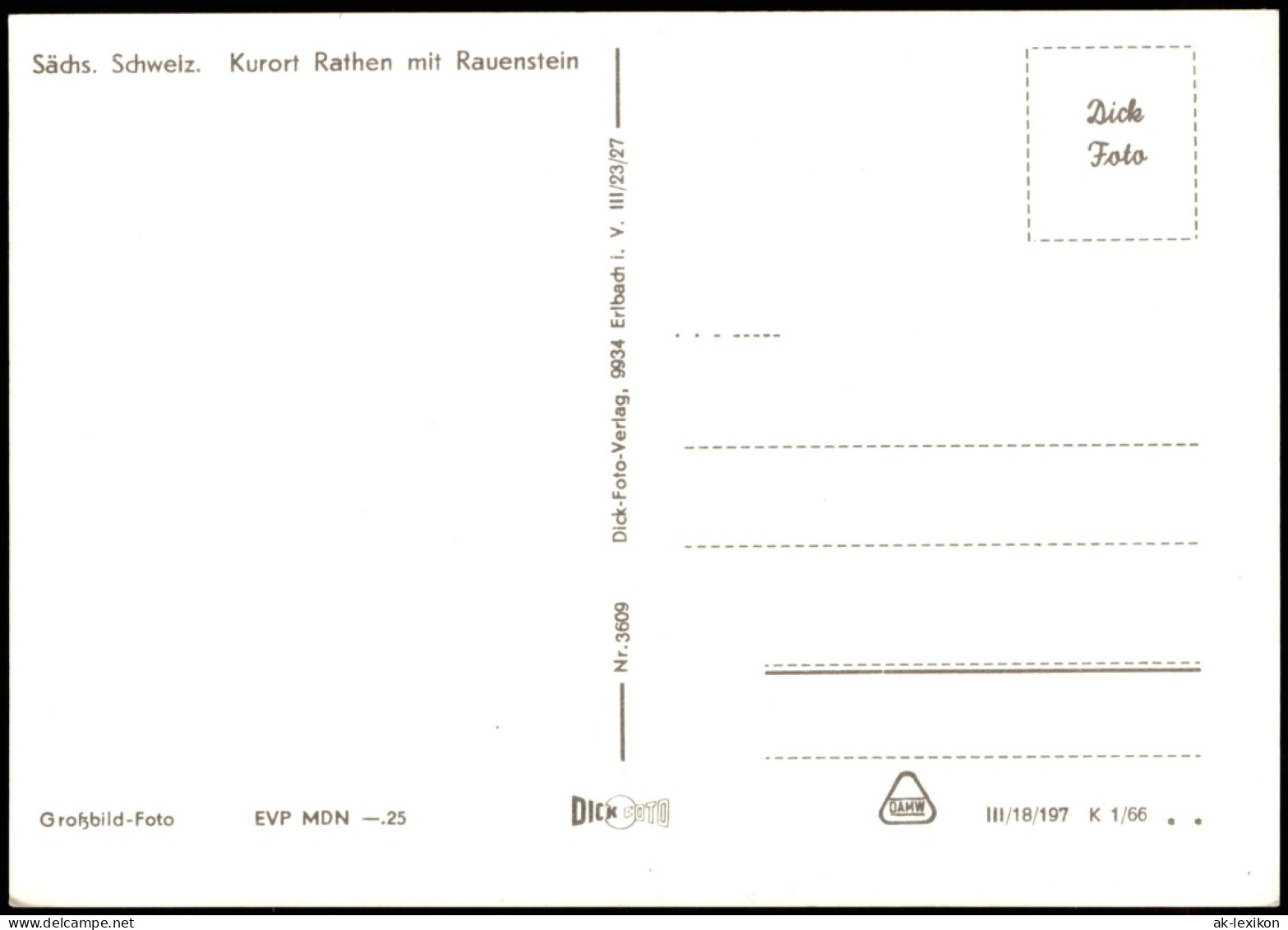 Ansichtskarte Rathen Sächs. Schweiz Kurort Mit Rauenstein 1966 - Rathen