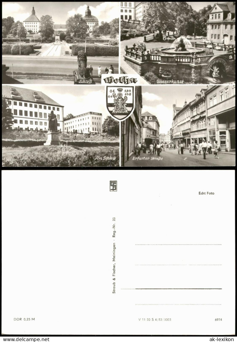 Gotha Erfurter Straße Am Schloß Wasserkunst DDR Mehrbildkarte 1983 - Gotha