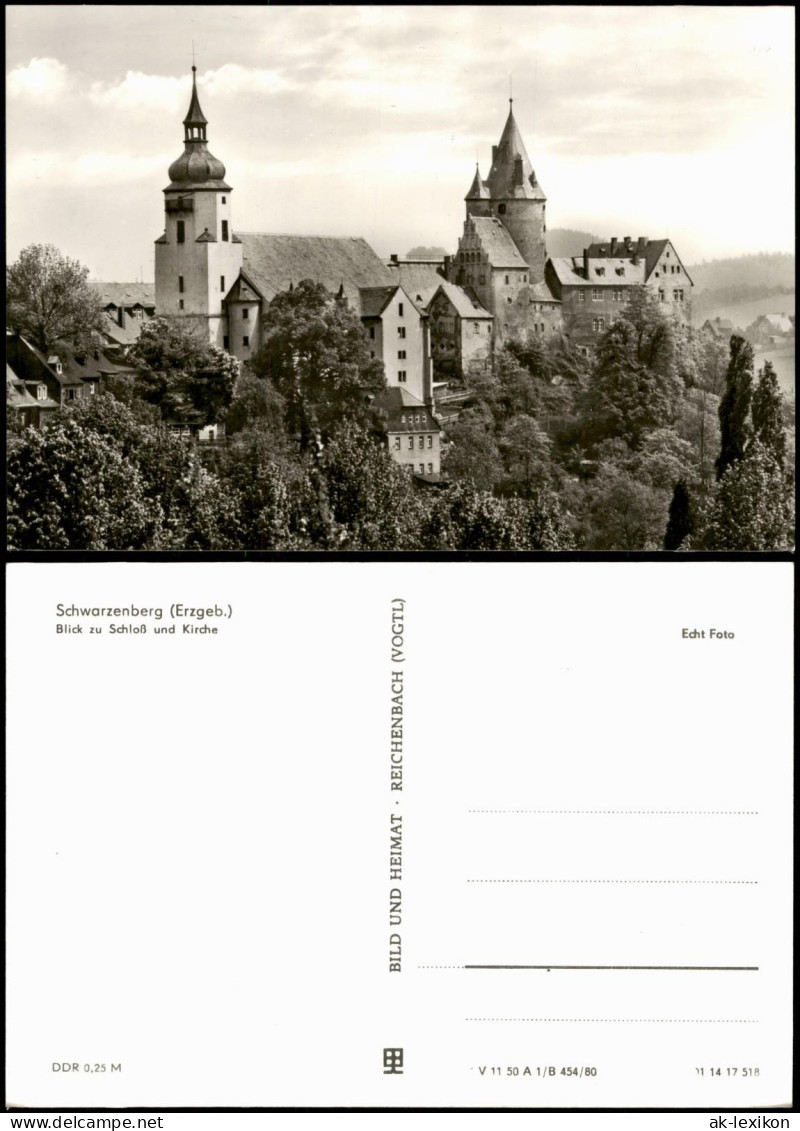 Ansichtskarte Schwarzenberg (Erzgebirge) Schloss Und Kirche 1980 - Schwarzenberg (Erzgeb.)