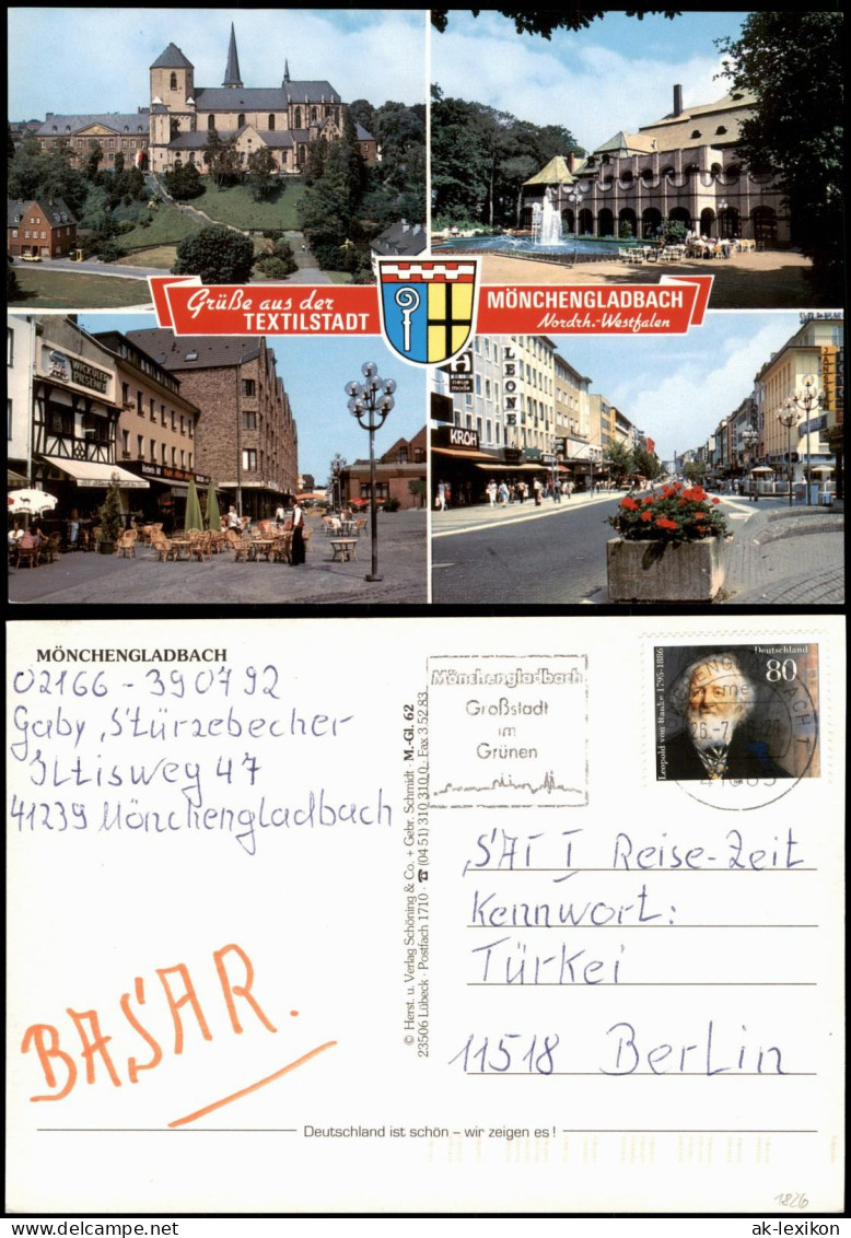 Ansichtskarte Mönchengladbach Mehrbild: Straßen Und Kirche 1977 - Mönchengladbach