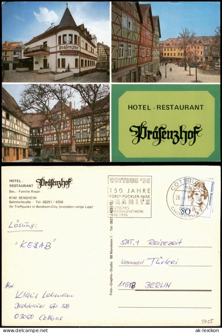 Ansichtskarte Bensheim Hotel Restaurant Präfenzhof Mehrbild 1996 - Bensheim