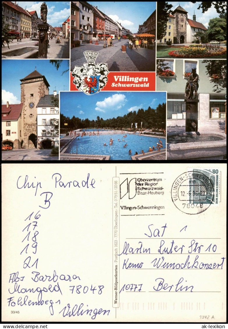 Villingen-Schwenningen Mehrbild-AK Div. Ansichten U.a. Freibad, Straßen 1996 - Villingen - Schwenningen