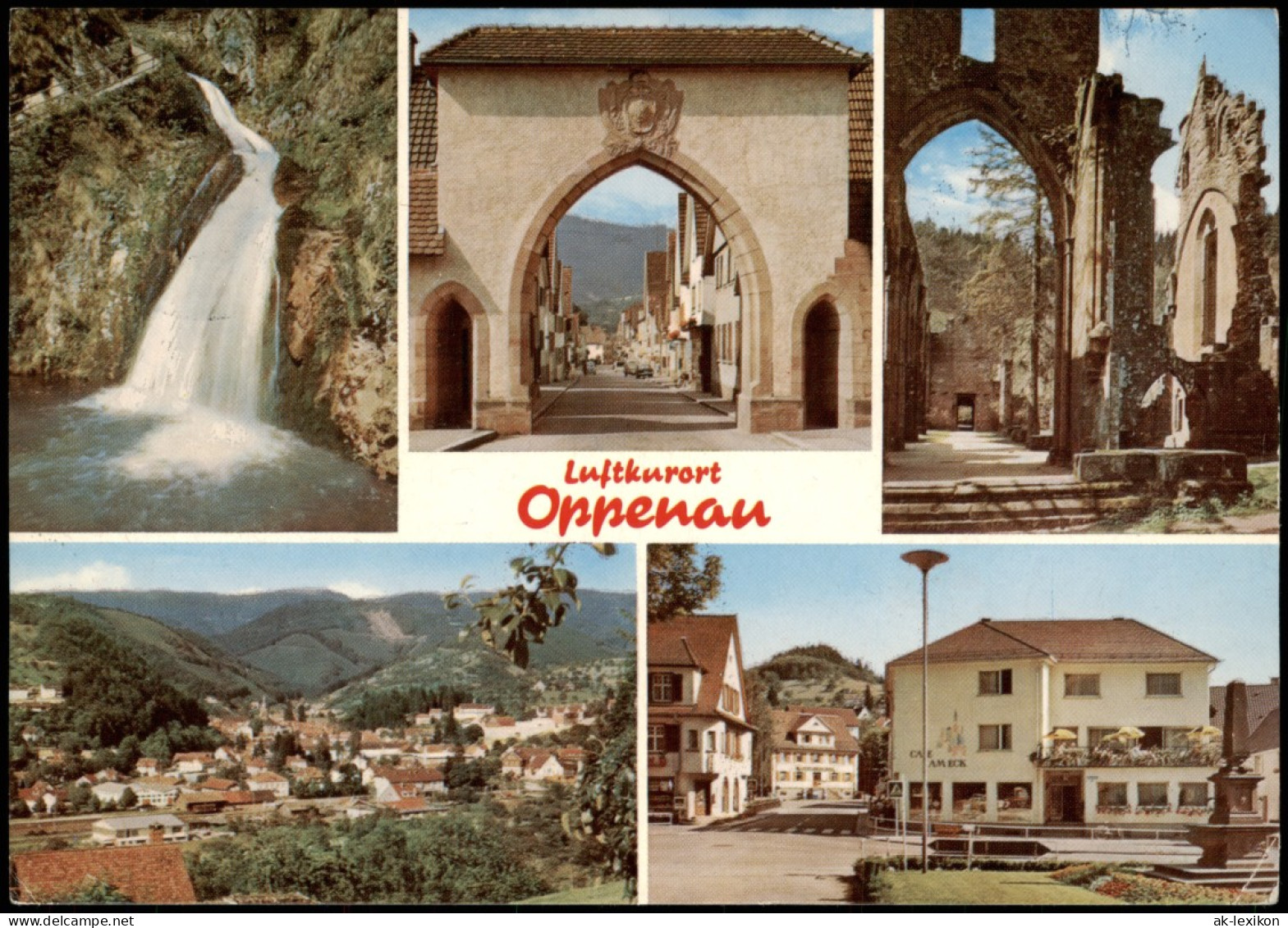 Ansichtskarte Oppenau Mehrbild: Straßen, Ruine, Stadttor 1976 - Oppenau