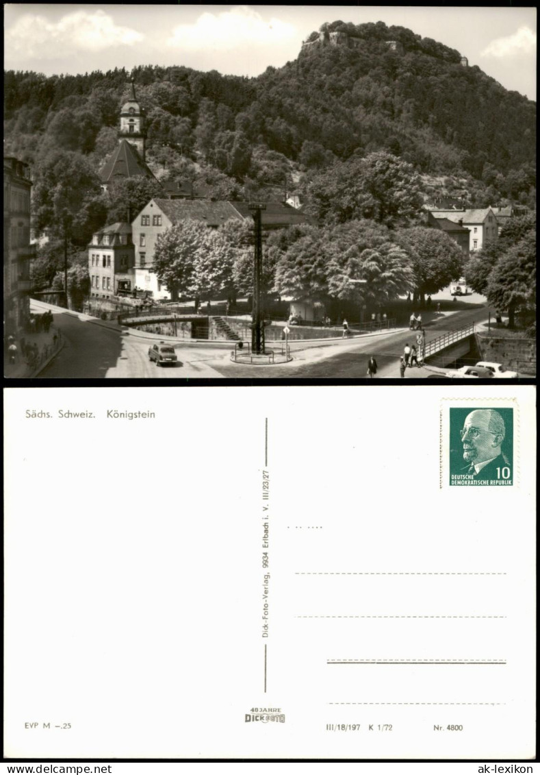 Königstein (Sächsische Schweiz) Orts-Teilansicht Zur DDR-Zeit 1972 - Koenigstein (Saechs. Schw.)