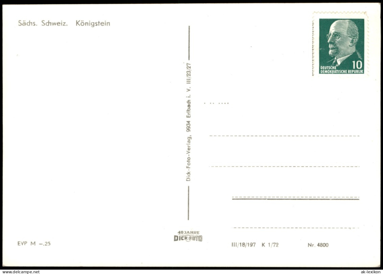 Königstein (Sächsische Schweiz) Orts-Teilansicht Zur DDR-Zeit 1972 - Koenigstein (Saechs. Schw.)