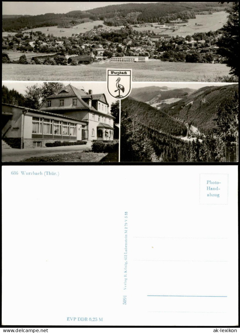 Ansichtskarte Wurzbach DDR Mehrbildkarte Mit 3 Ortsansichten 1960 - Wurzbach