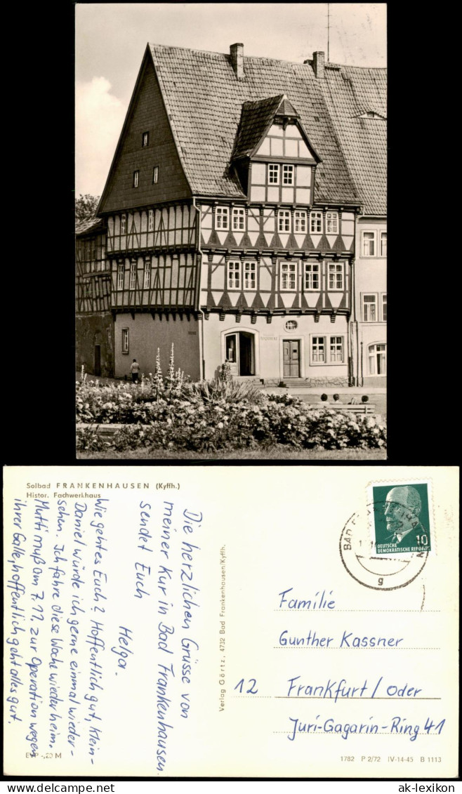 Bad Frankenhausen Stadtteilansicht Historisches Fachwerkhaus Zur DDR-Zeit 1972 - Bad Frankenhausen