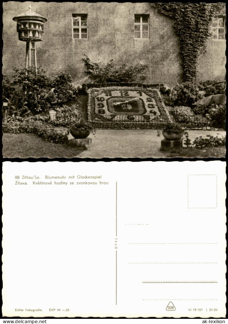Ansichtskarte Zittau Blumenuhr Mit Glockenspiel Zur DDR-Zeit 1969 - Zittau