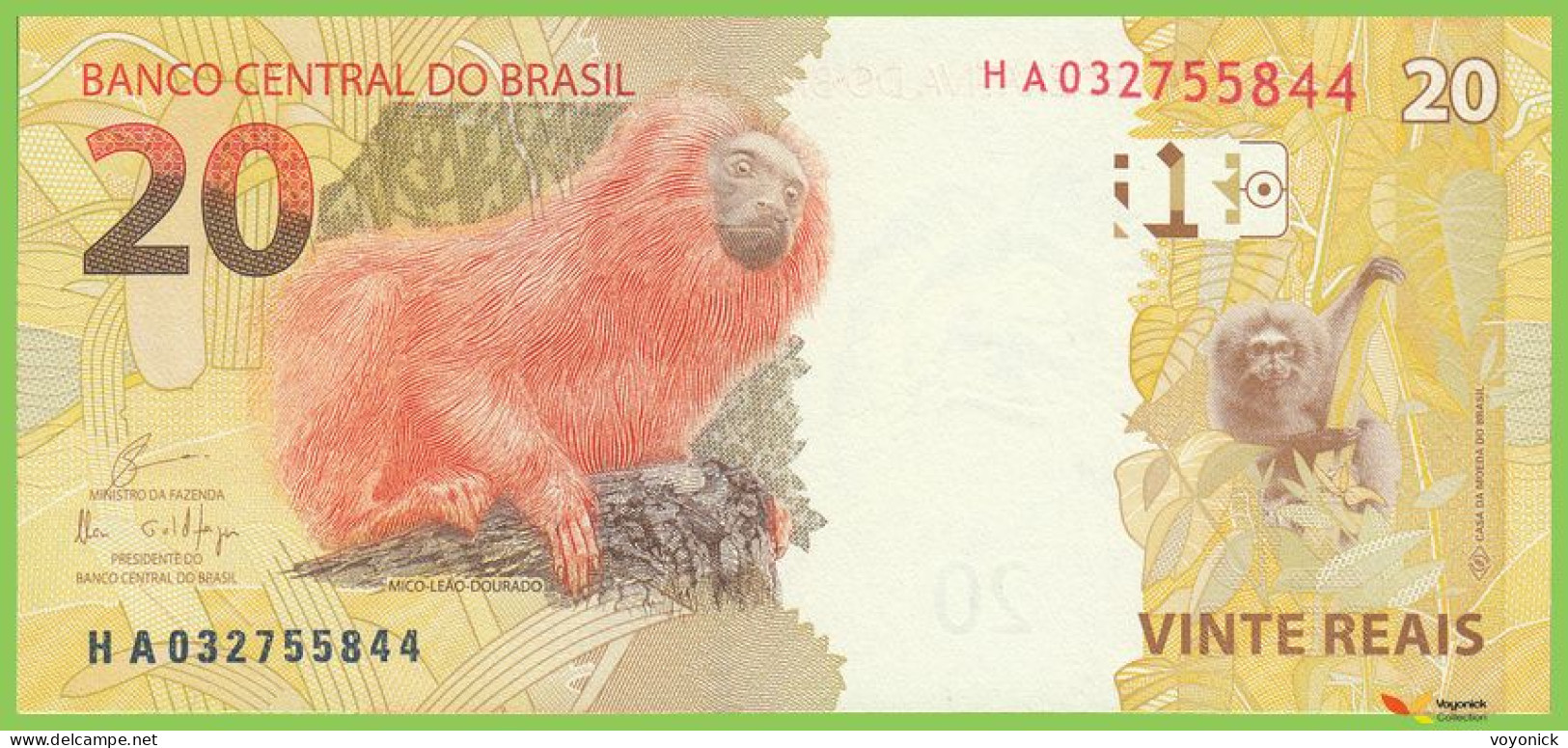 Voyo BRAZIL 20 Reais 2010(2018) P255d B877d HA UNC - Brésil