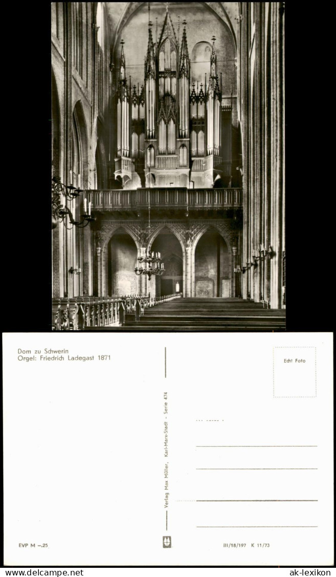 Ansichtskarte Schwerin Orgel: Friedrich Ladegast 1871 Dom 1973 - Schwerin