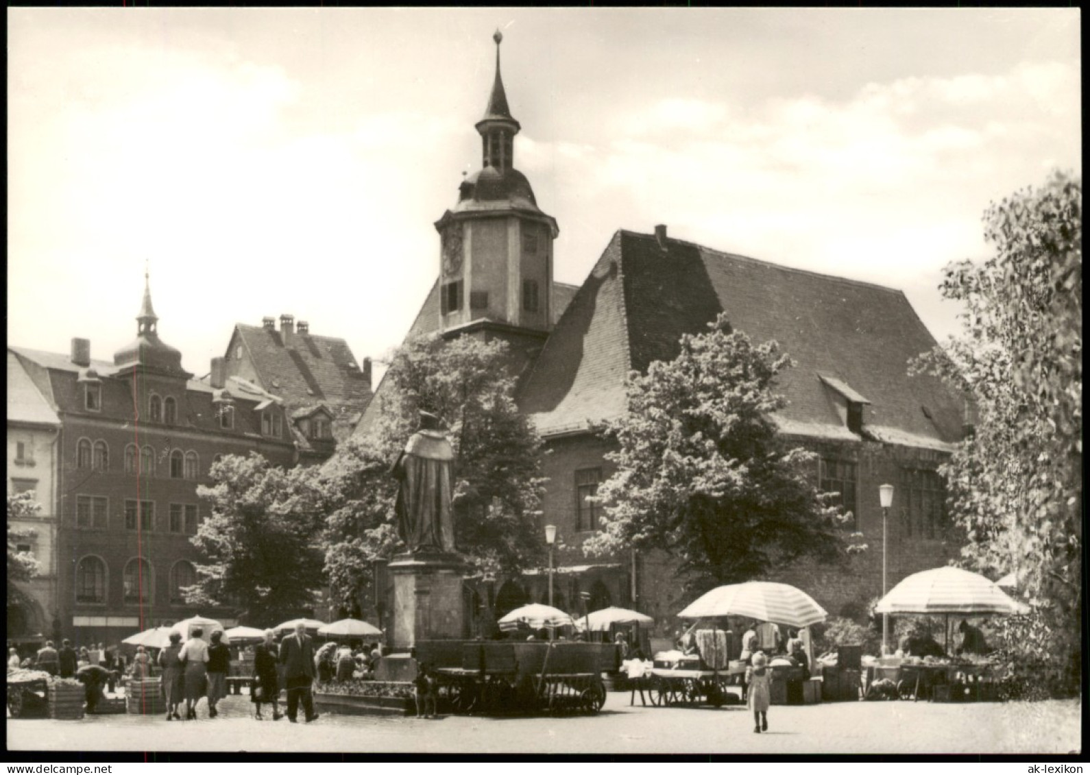 Ansichtskarte Jena Marktplatz, Markttreiben 1968 - Jena