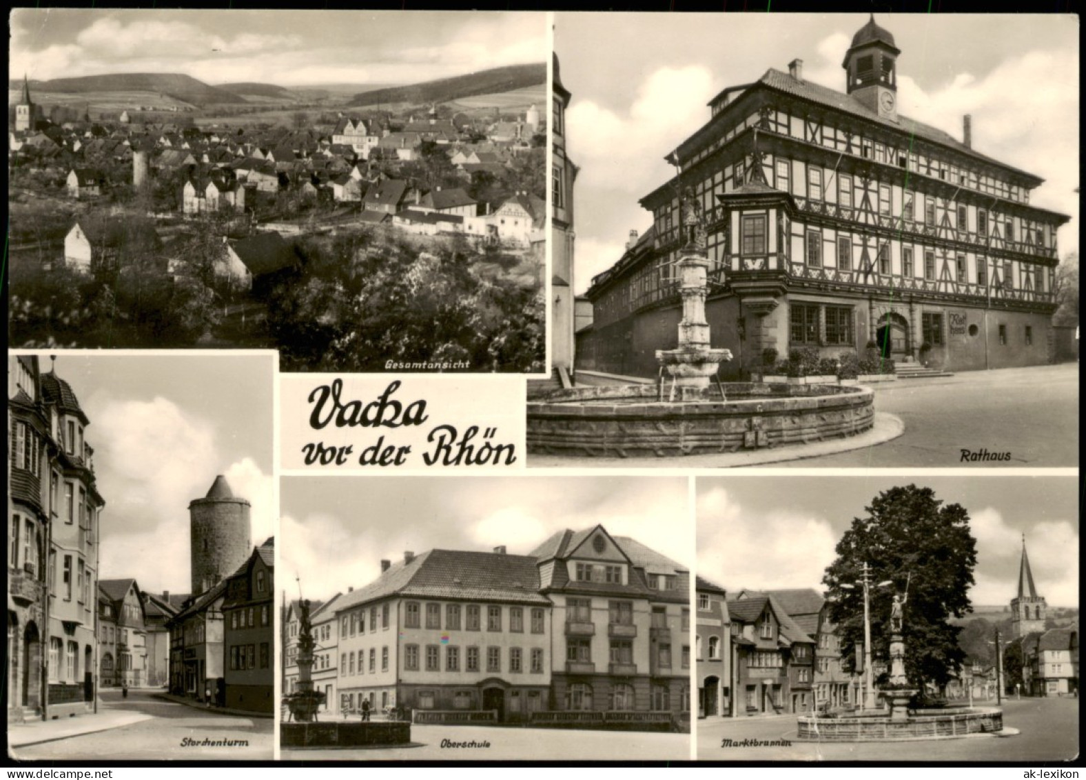 Ansichtskarte Vacha Totale, Storchenturm. Markt 1974 - Vacha