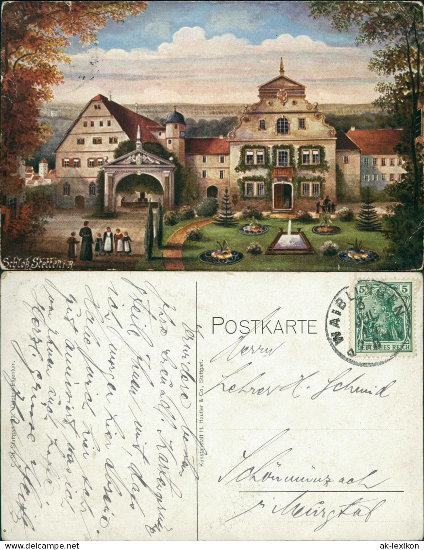 Schloss Stetten I.B. (Künstlerkarte) 1914    Stempel WAIBLINGEN - Non Classificati