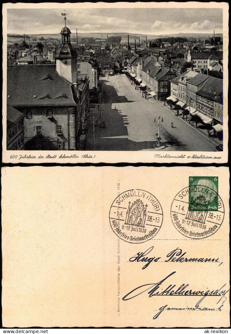 Ansichtskarte Schmölln Festpostkarte Markt 600 Jahrfeier Der Stadt 1938 - Schmoelln