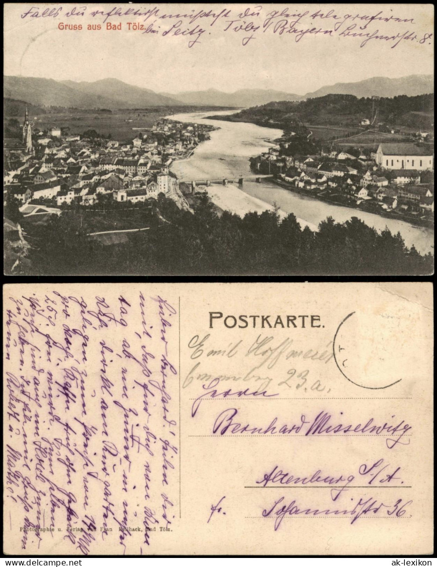 Ansichtskarte Bad Tölz Panorama-Ansicht Gesamtansicht 1910 - Bad Toelz