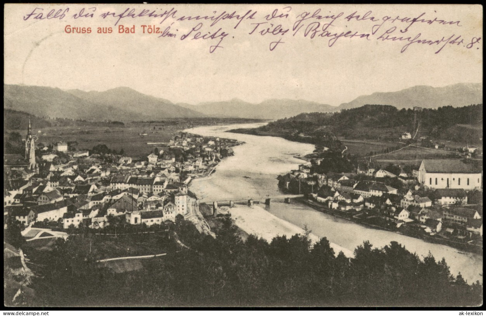 Ansichtskarte Bad Tölz Panorama-Ansicht Gesamtansicht 1910 - Bad Toelz