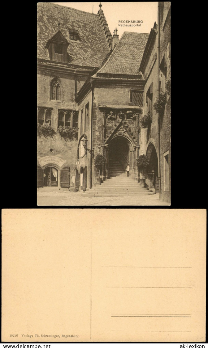 Ansichtskarte Regensburg Rathaus Rathausportal 1910 - Regensburg