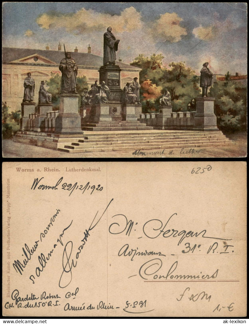 Ansichtskarte Worms Lutherdenkmal - Künstlerkarte 1914 - Worms