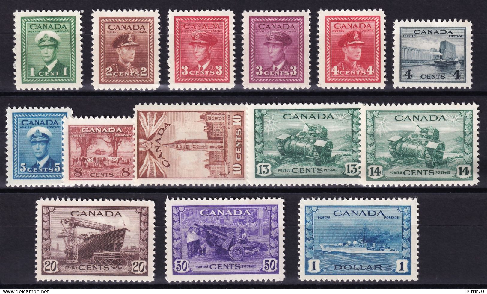 Canada. 1943-48 Y&T. 205 / 218, MNH. - Nuovi