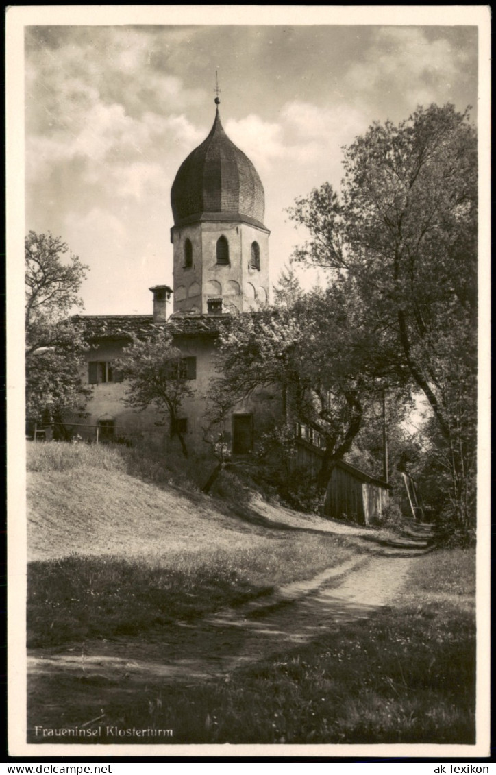 Ansichtskarte Chiemsee Fraueninsel - Chiemsee, Klosterturm 1935 - Chiemgauer Alpen