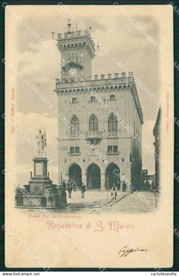 San Marino Palazzo Governativo ABRASA STRAPPINO PIEGA Cartolina MQ5556 - Saint-Marin