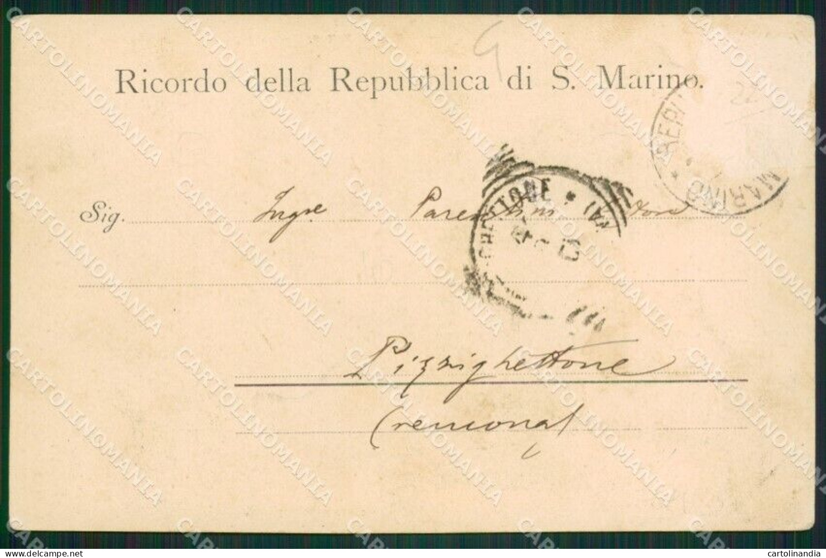 San Marino Palazzo Governativo ABRASA STRAPPINO PIEGA Cartolina MQ5556 - San Marino