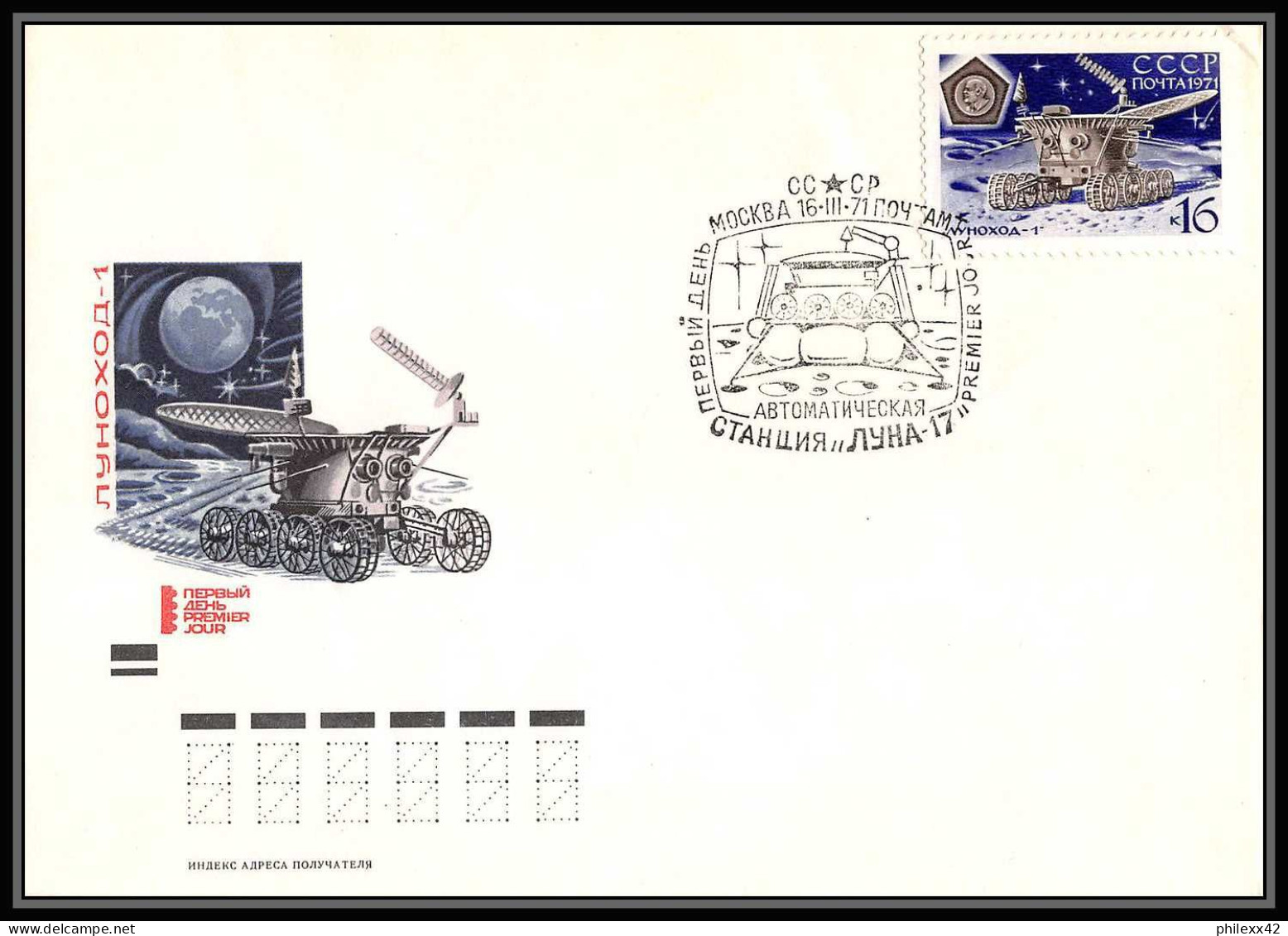 0990 Espace (space Raumfahrt) Lettre (cover Briefe) Russie (Russia Urss USSR) 16/3/1971 5 Lettres Fdc 3704/3707 + Bloc  - Russie & URSS