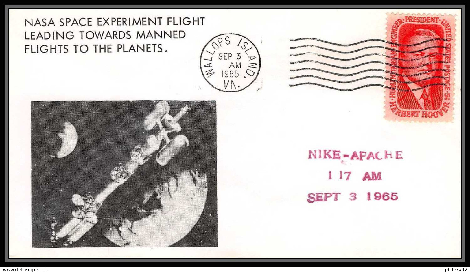 0527 Espace (space Raumfahrt) Lettre (cover Briefe) USA 3/9/1965 Wallops Islands Nike Apache - Etats-Unis