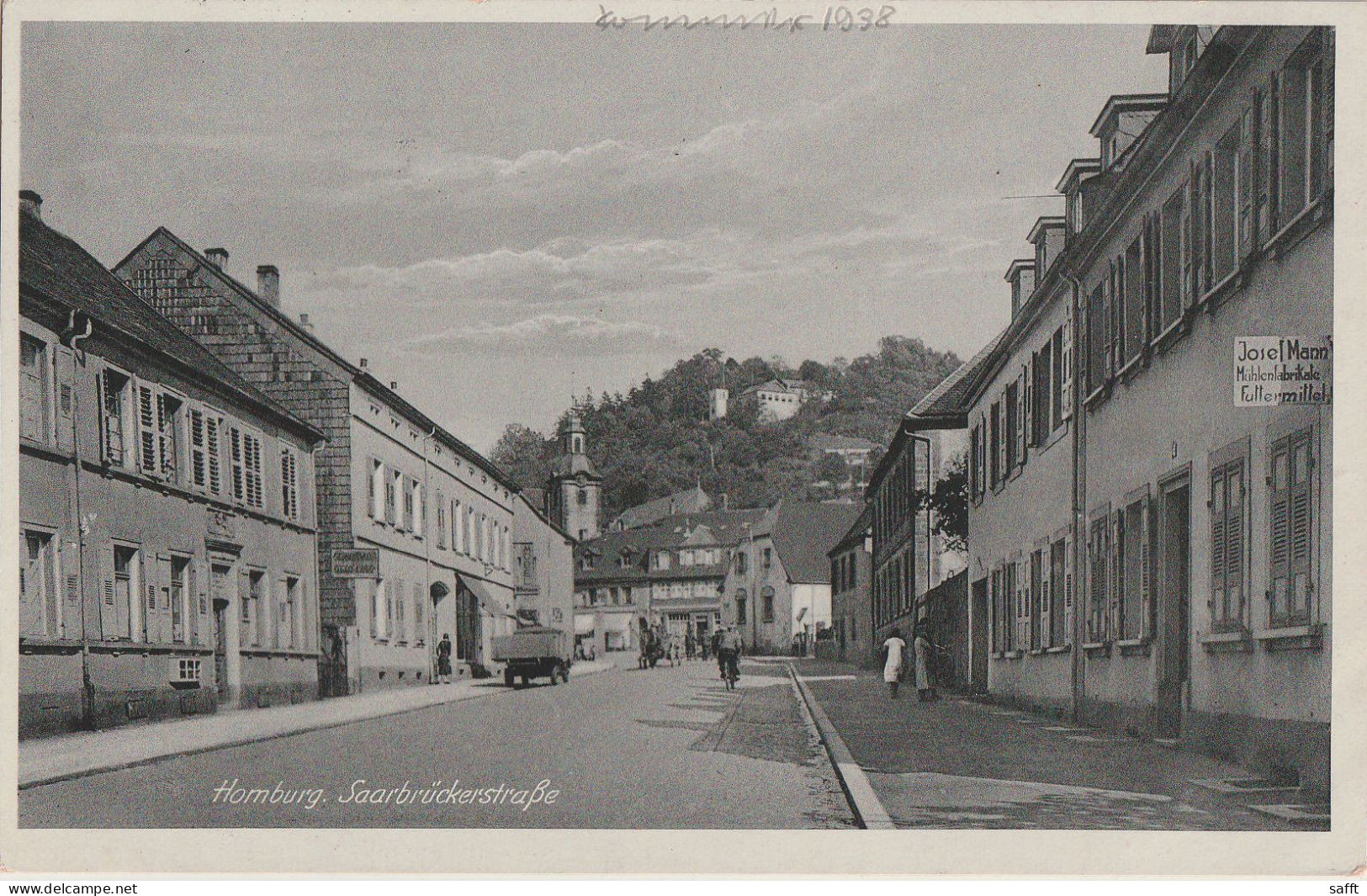 AK Homburg, Saarbrücker Straße 1938 - Saarpfalz-Kreis