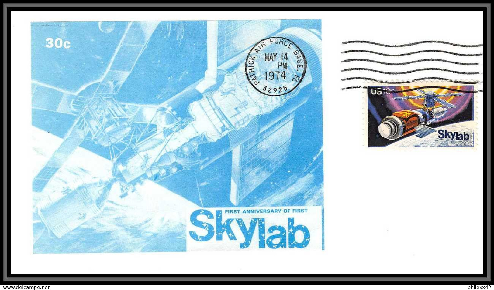 2265 Espace (space Raumfahrt) Lettre (cover Briefe) USA Skylab Anniversary Patrick Air Force 14/5/1974 - United States