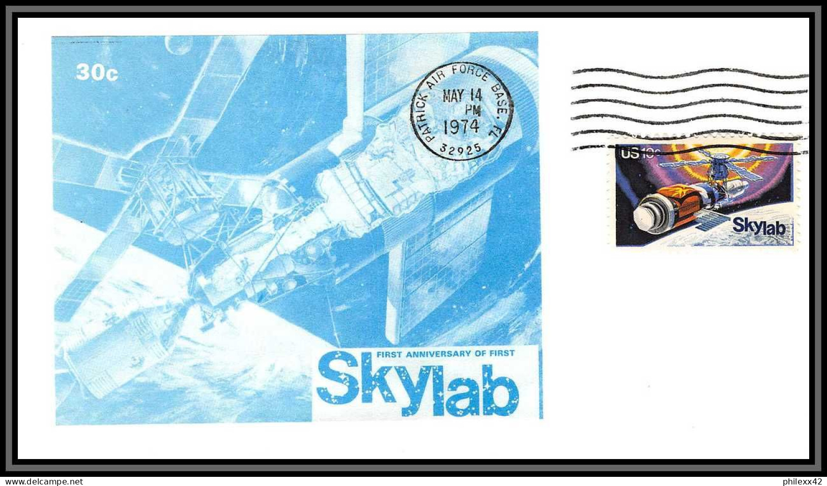 2265 Espace (space Raumfahrt) Lettre (cover Briefe) USA Skylab Anniversary Patrick Air Force 14/5/1974 - Etats-Unis