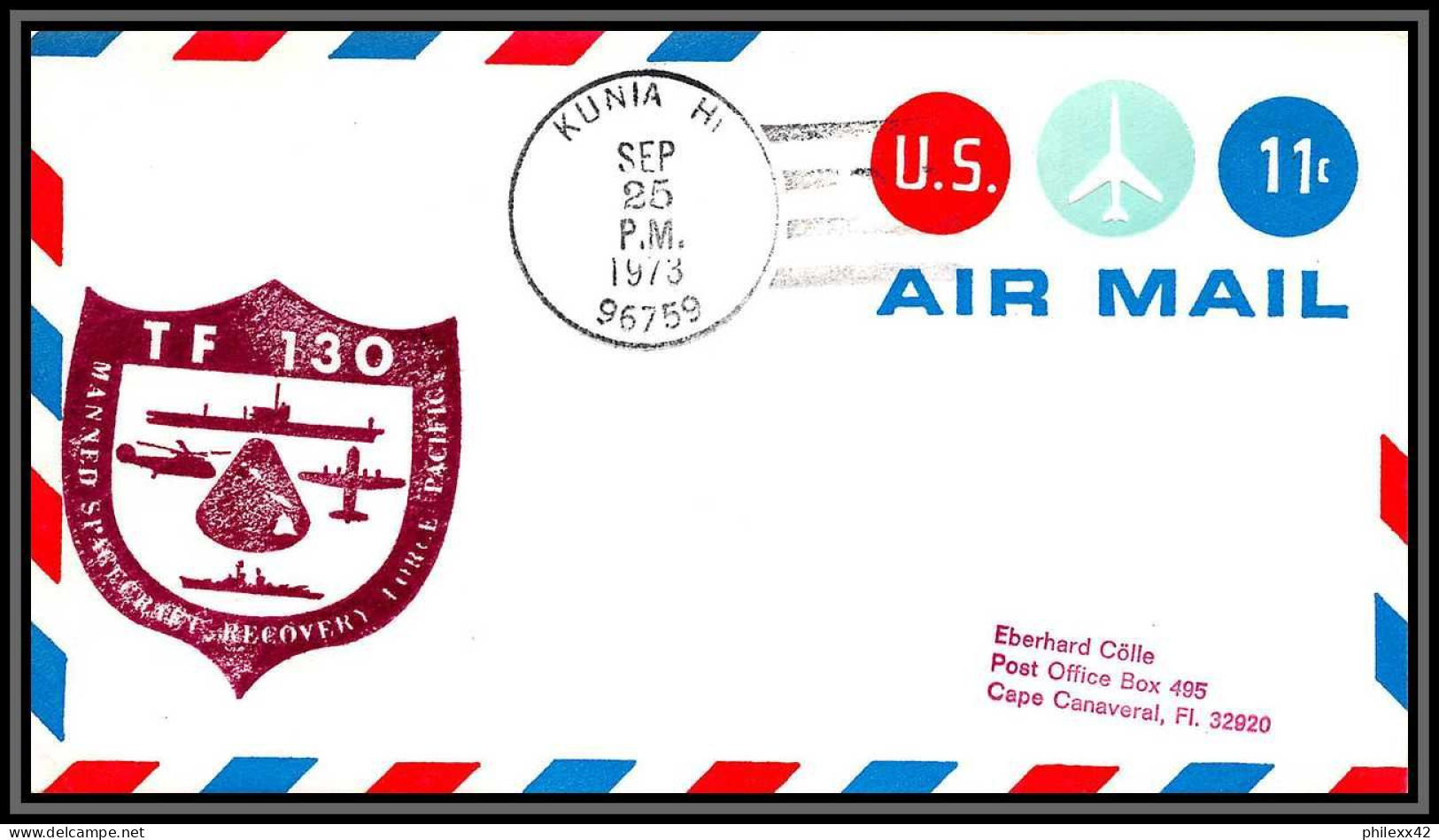 2251 Espace (space Raumfahrt) Entier Postal (Stamped Stationery) USA Skylab 3 Sl-3 Landing Kunia Pacific 25/9/1973 - Estados Unidos