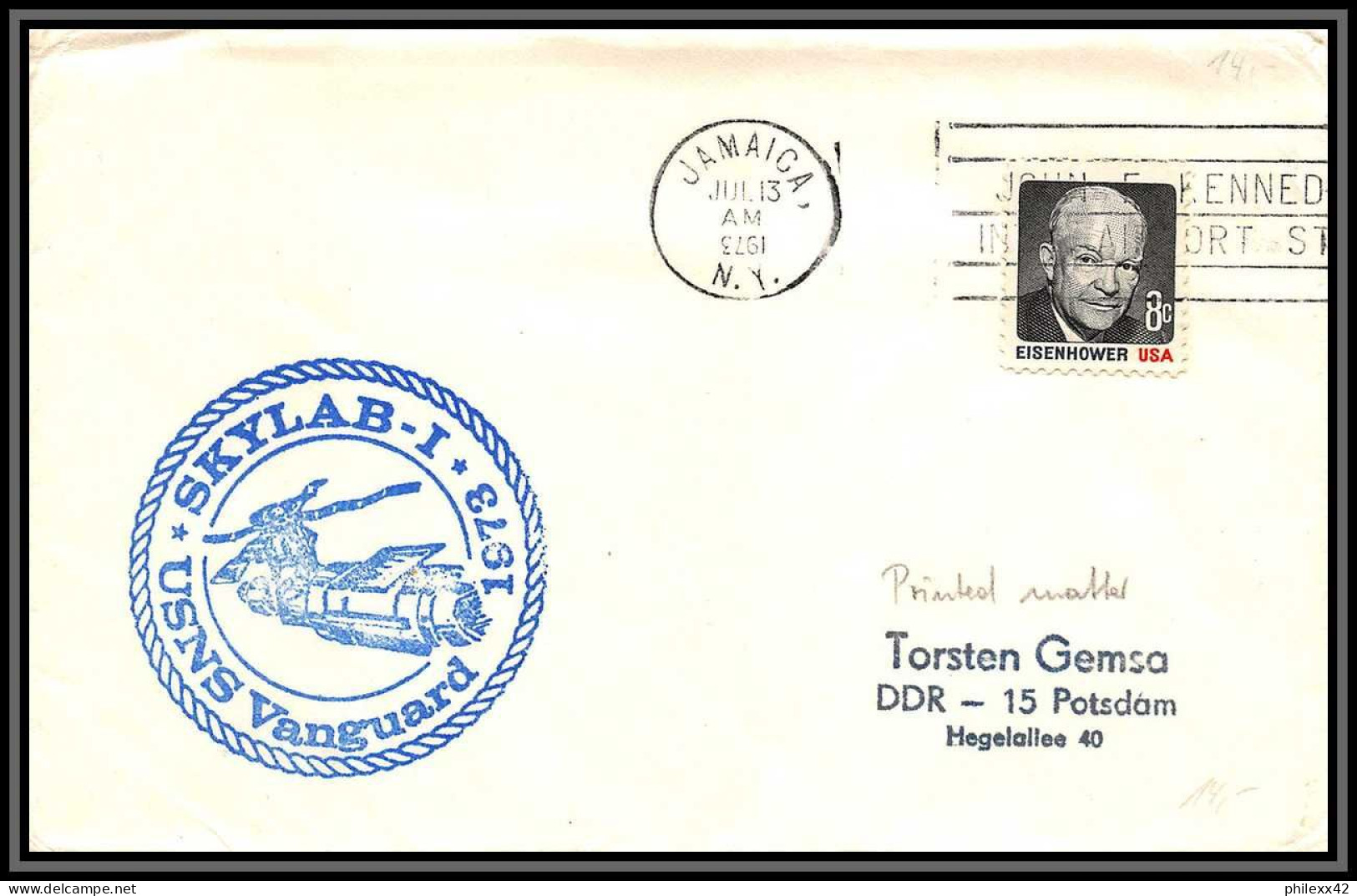 2227 Espace (space Raumfahrt) Lettre (cover Briefe) USA Skylab 1 Jamaica Vanguard 13/7/1973 - Etats-Unis