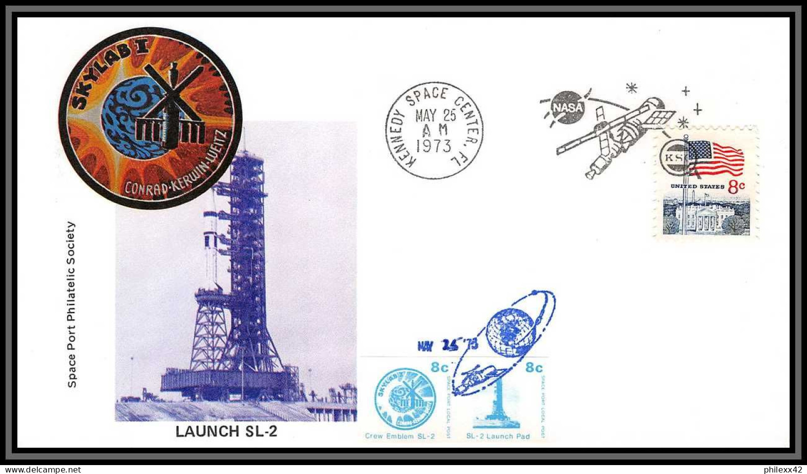 2220a Espace (space Raumfahrt) Lettre (cover Briefe) USA Skylab 2 SL-2 Launch 25/5/1973 - Etats-Unis