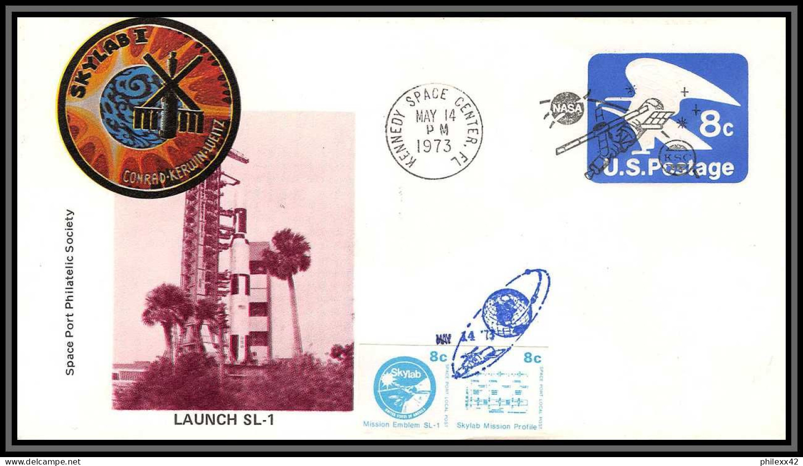 2216 Espace (space Raumfahrt) Entier Postal (Stamped Stationery) USA Skylab 1 Sl-1 Lauch (Expédition 1) 14/5/1973 - USA