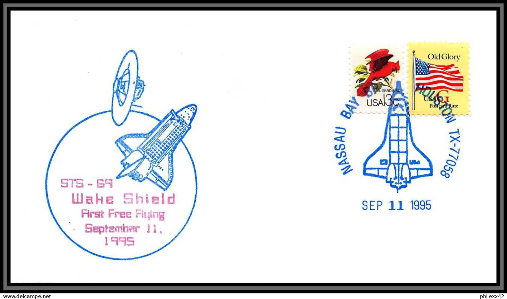 2148 Espace (space Raumfahrt) Lettre (cover Briefe) Nasau Bay USA Sts-69 Endeavour Navette Shuttle 11/9/1995  - USA