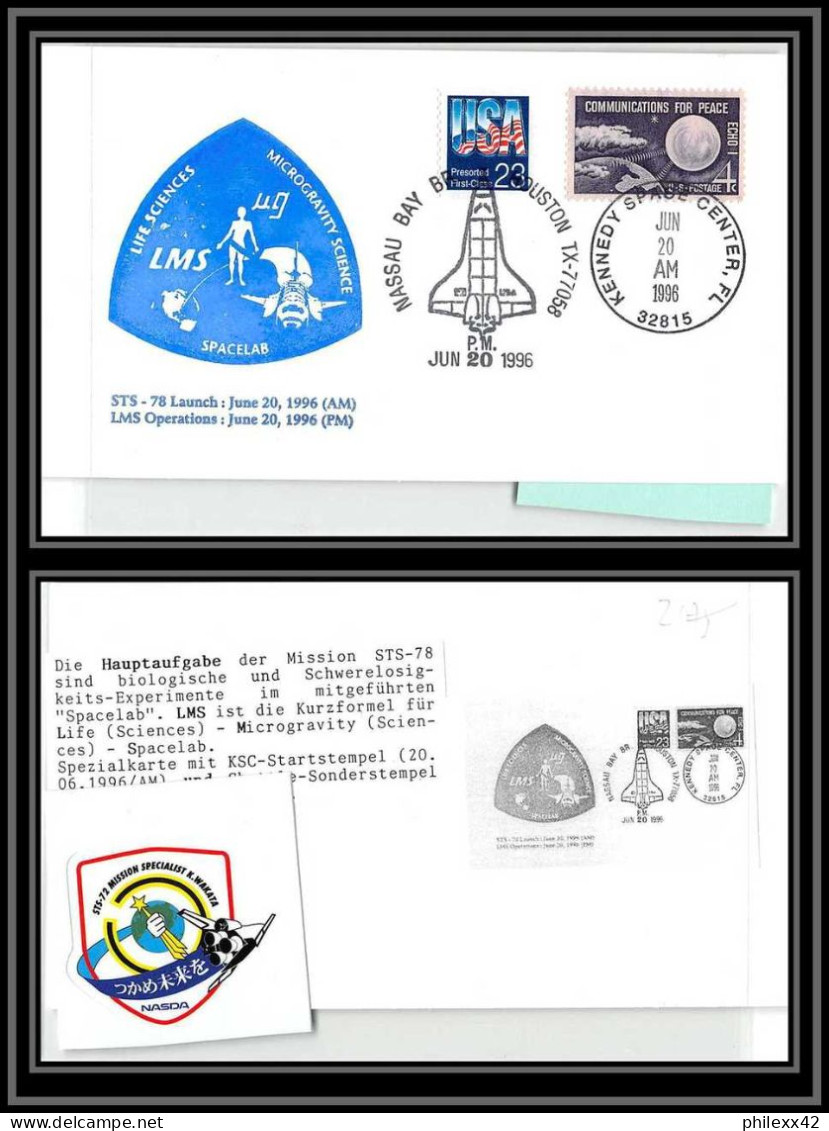 2175 Espace (space Raumfahrt) Lettre (cover) USA Sts- 77 Endeavour Navette Shuttle 20/6/1996 + Stickers (autocollant) - Stati Uniti