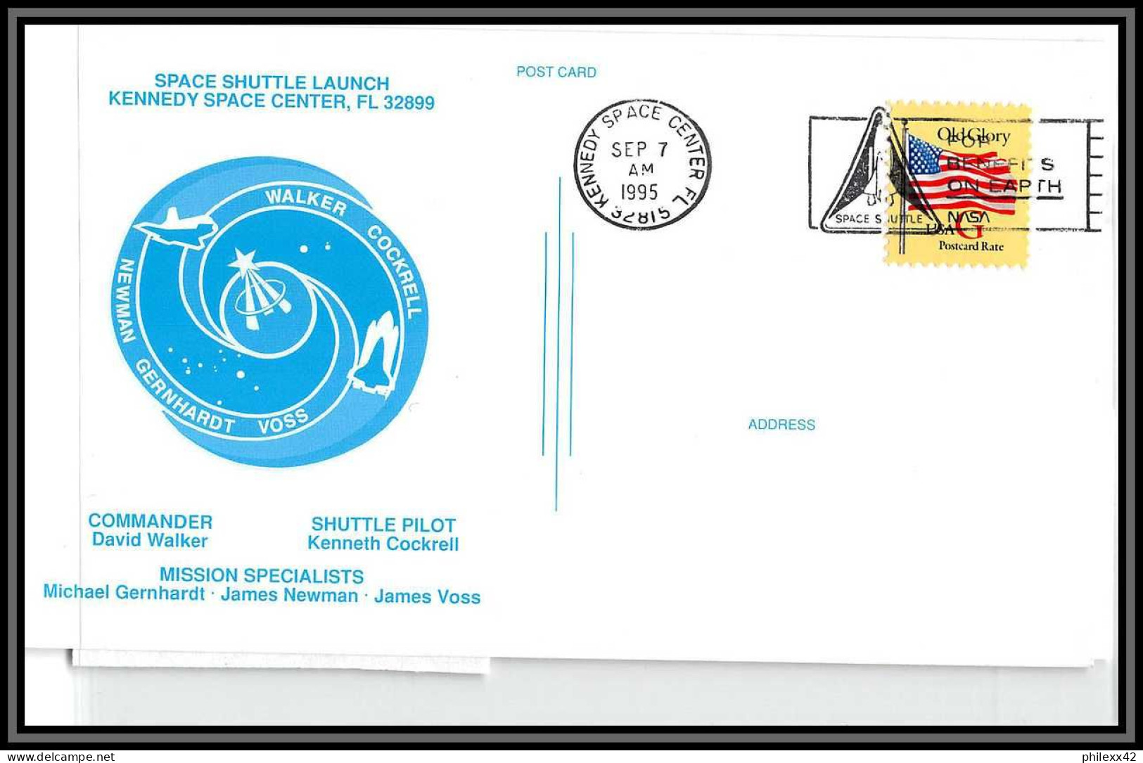 2144 Espace (space Raumfahrt) Lettre (cover Briefe) USA Sts-69 Endeavour Navette Shuttle Spartan 7/9/1995  - USA